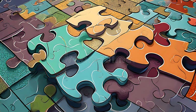 A Symphony of Diversity: Uniting Unique Puzzle Pieces in the Tapestry of Inclusivity royalty free illustration