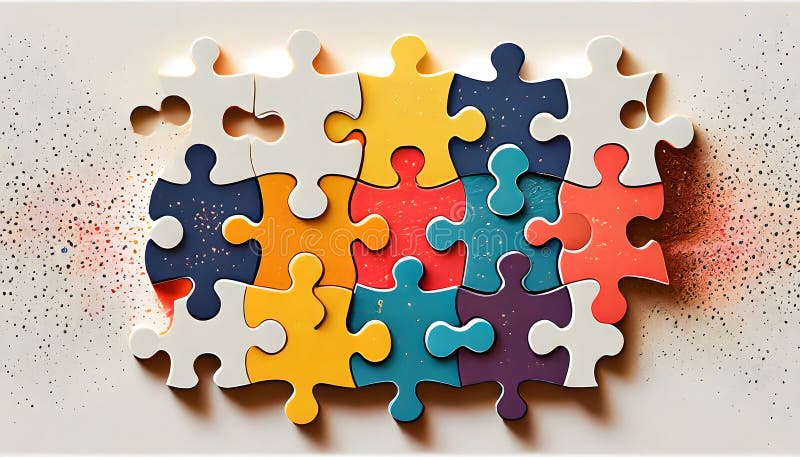 A Symphony of Diversity: Uniting Unique Puzzle Pieces in the Tapestry of Inclusivity royalty free illustration