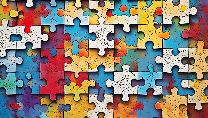 A Symphony of Diversity: Uniting Unique Puzzle Pieces in the Tapestry of Inclusivity stock illustration