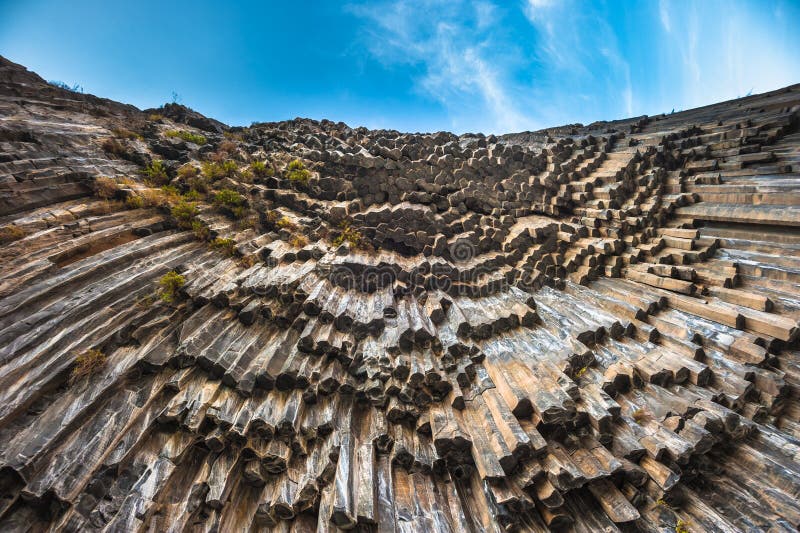 Symphony of Stones Basalt Columns, Garni Canyon, Armenia Stock Photo