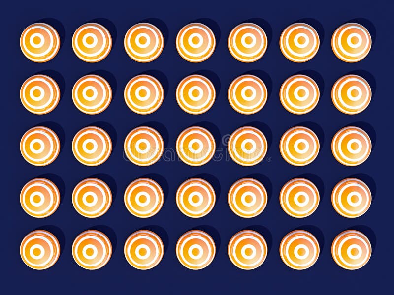 A symétriquement côte à côte distribué les sphères colorées blanches et jaunes sur le fond bleu-clair illustration de vecteur A symétriquement côte à côte distribué les sphères colorées blanches et jaunes sur le fond bleu-clair illustration de vecteur