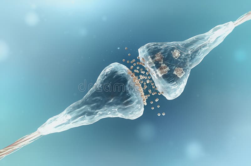 Synapse and Neuron cells sending electrical chemical signals