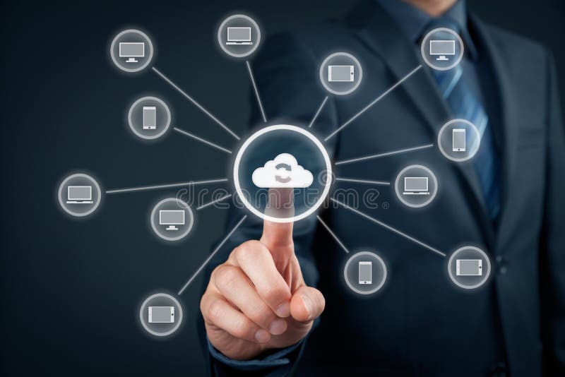 Synchronisation de calcul de nuage photographie stock Synchronisation de calcul de nuage photographie stock