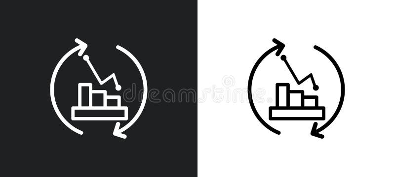 Synchronization outline icon in white and black colors. synchronization flat vector icon from analytics collection for web, mobile stock illustration