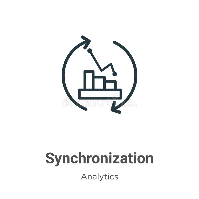 Synchronization outline vector icon. Thin line black synchronization icon, flat vector simple element illustration from editable vector illustration