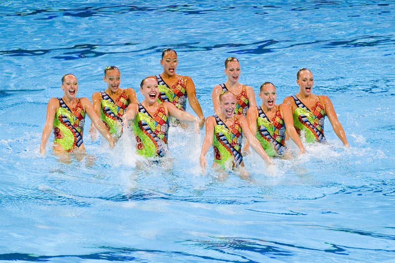 Synchronschwimmen Spanien Redaktionelles Foto Bild Von Team Wasser 32556406