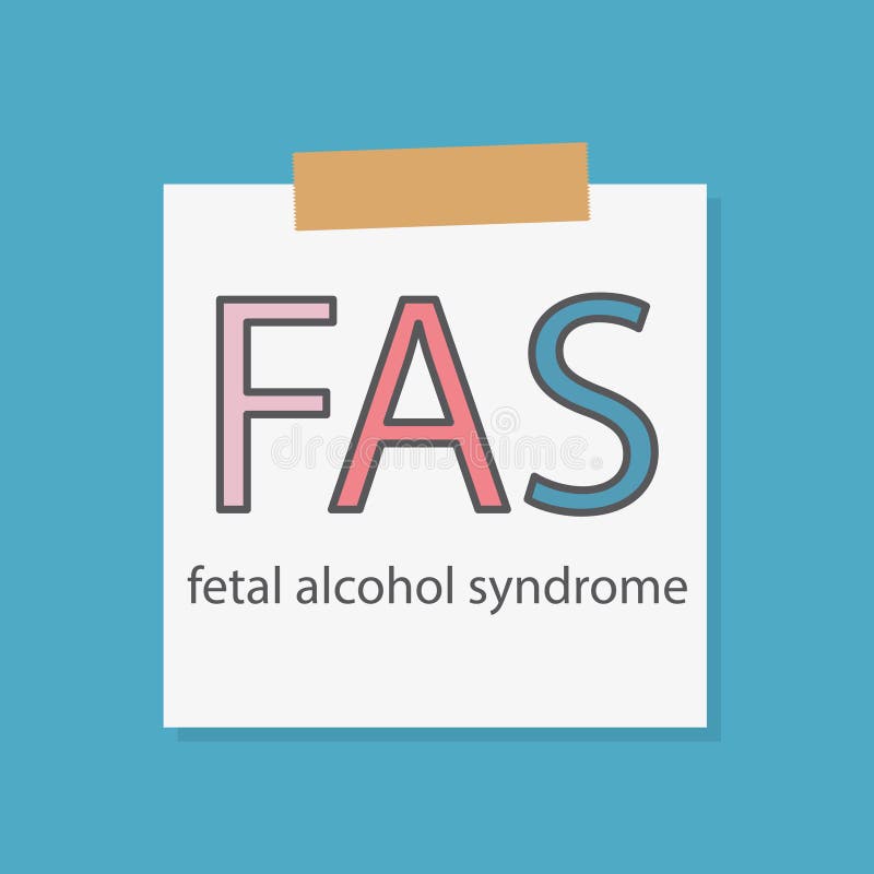Syndrom för FAS foster- alkohol som är skriftlig i ett anteckningsbokpapper