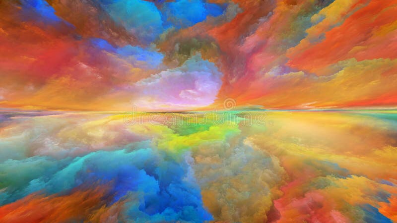 Synergies of Abstract Landscape Stock Illustration - Illustration of ...