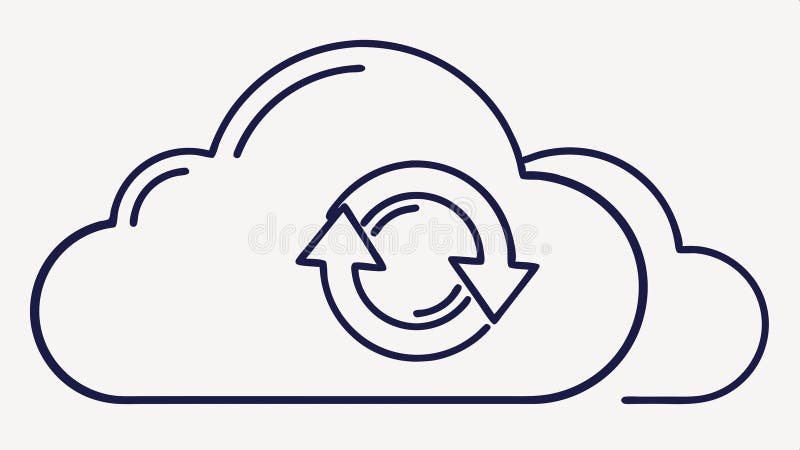 Synkronisering av molndatasynkroniseringsmolntjänstens synkroniseringssymbolvektor Generativ AI-design royaltyfri illustrationer