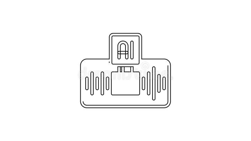 Synonym für künstliche Intelligenz mit schwarzer Linie, isoliert auf weißem Hintergrund. automatisiertes maschinelles Lernen des C lizenzfreie abbildung