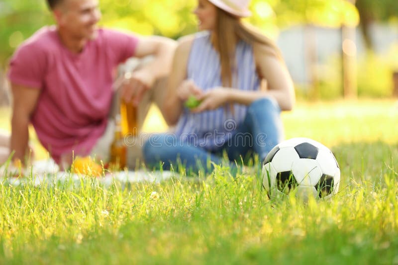 Synpunkter pÃ¥ unga par med picknick i soliga sommarparker arkivbilder Synpunkter pÃ¥ unga par med picknick i soliga sommarparker arkivbilder