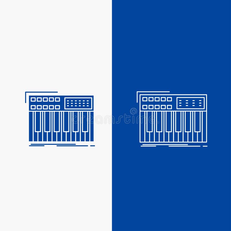 synth, πληκτρολόγιο, Midi, συνθέτης, γραμμή συνθετών και κουμπί Ιστού Glyph στο μπλε κάθετο έμβλημα χρώματος για UI και UX, ιστοχ ελεύθερη απεικόνιση δικαιώματος synth, πληκτρολόγιο, Midi, συνθέτης, γραμμή συνθετών και κουμπί Ιστού Glyph στο μπλε κάθετο έμβλημα χρώματος για UI και UX, ιστοχ ελεύθερη απεικόνιση δικαιώματος