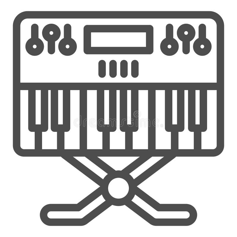 Synthesizer Line Icon Sound Design Concept Synth Sign on White