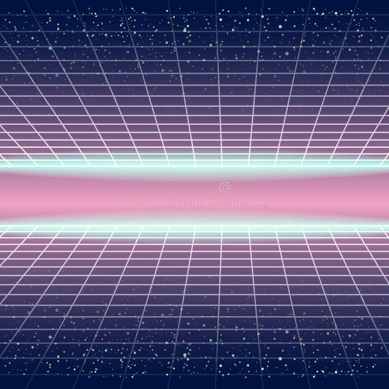 Synthwave Retro Futuristic Landscape with Styled Laser Grid. Neon Retrowave  Design and Elements Sci-fi 80s 90s Space Stock Vector - Illustration of  party, star: 138763953