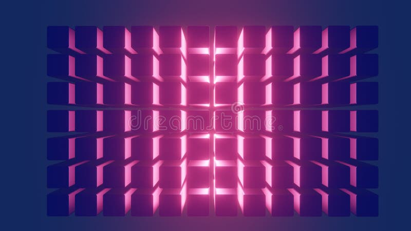 Retro 80s New Wave Vaporwave Pink and Purple Pixel Cube Pattern