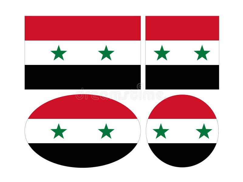 Syria Flag - Syrian Arab Republic Stock Vector - Illustration of white