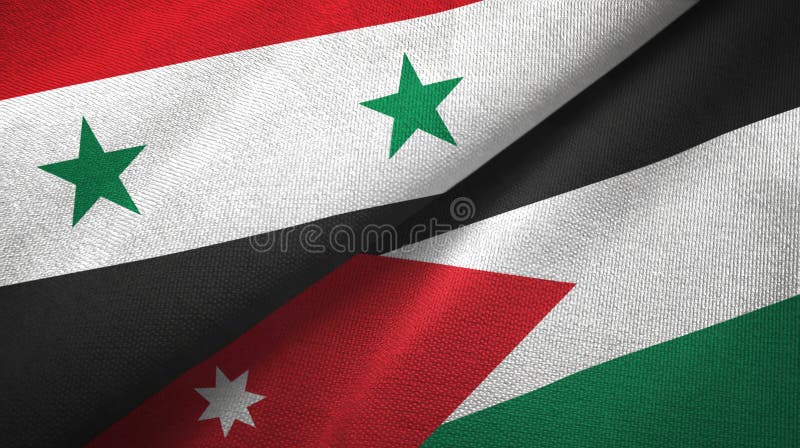 Syria Vs Jordan, Jordanian Smoke Flags Placed Side by Side. Thick Colored Silky Smoke Flags of Syrian and Jordan, Stock Illustration - Illustration of jordan: 161168661