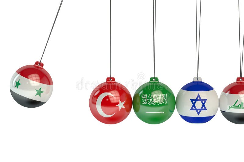 Syria, Turcja, Arabia, Izrael i Iracki polityczny wojenny confl, saudyjczyk, ilustracji Syria, Turcja, Arabia, Izrael i Iracki polityczny wojenny confl, saudyjczyk, ilustracji