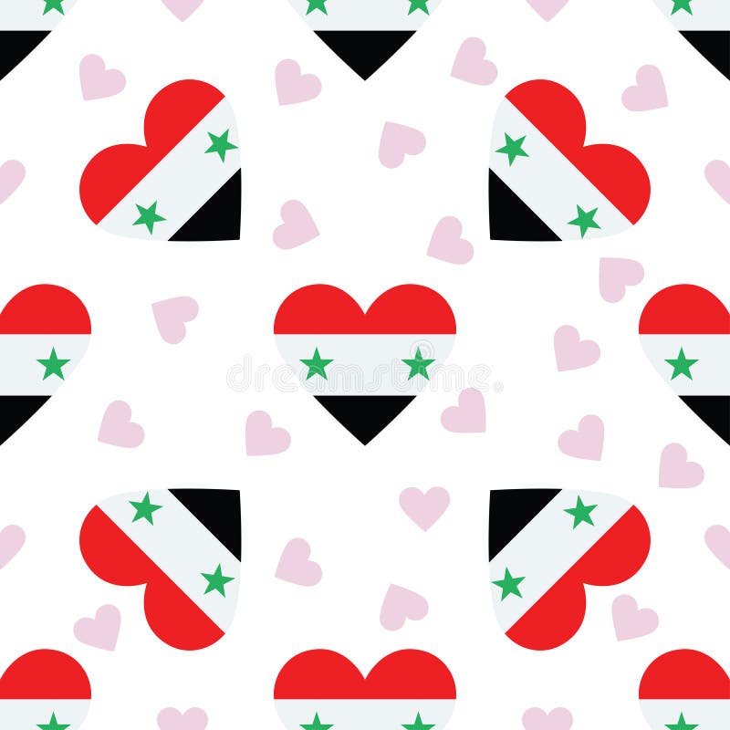 Vector Country Flag of Syria - Heart