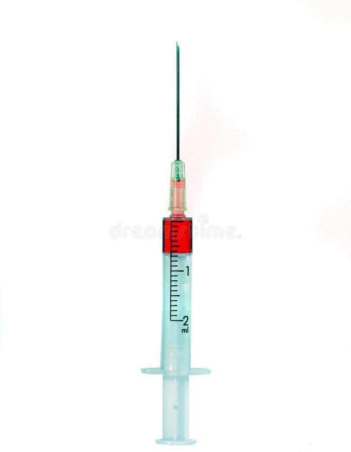 Syringe with Blood stock photo. Image of helpful, bacteria 3830640