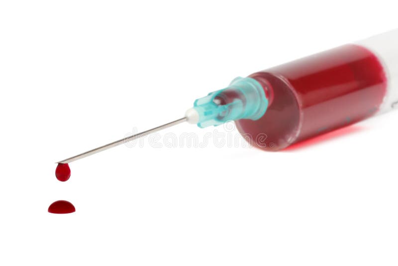 Syringe with Blood Isolated Stock Photo Image of biochemical, bank