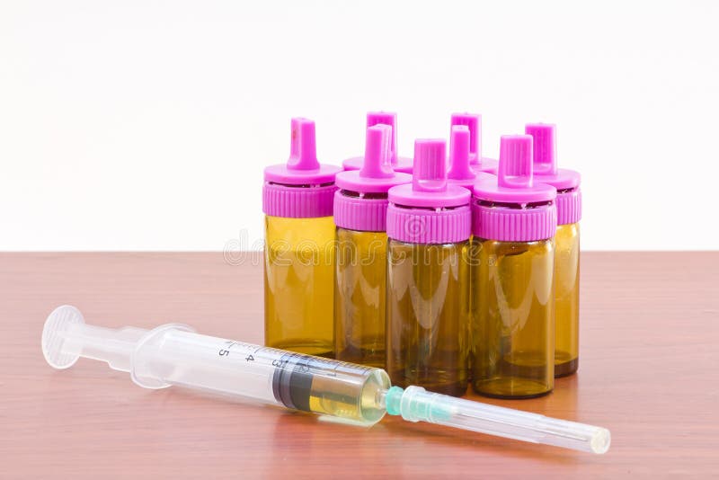Syringe and bottles. stock photo. Image of beauty, treatment 41974298