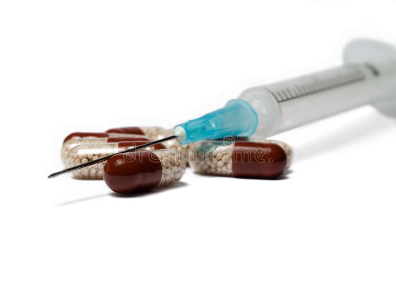 Syringe and capsules shallow dof