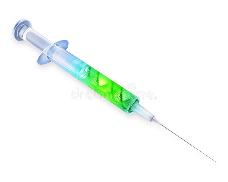 Syringe with a DNA strand