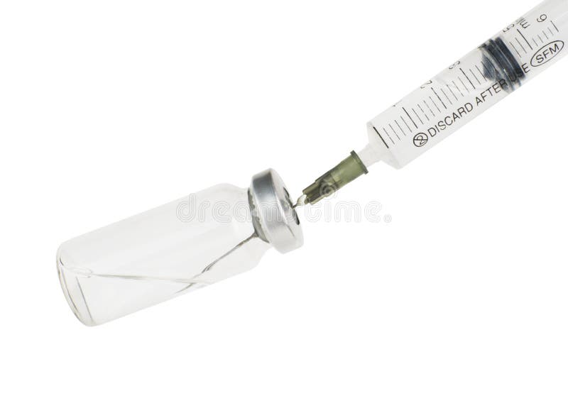 Syringe and glass vial royalty free stock images