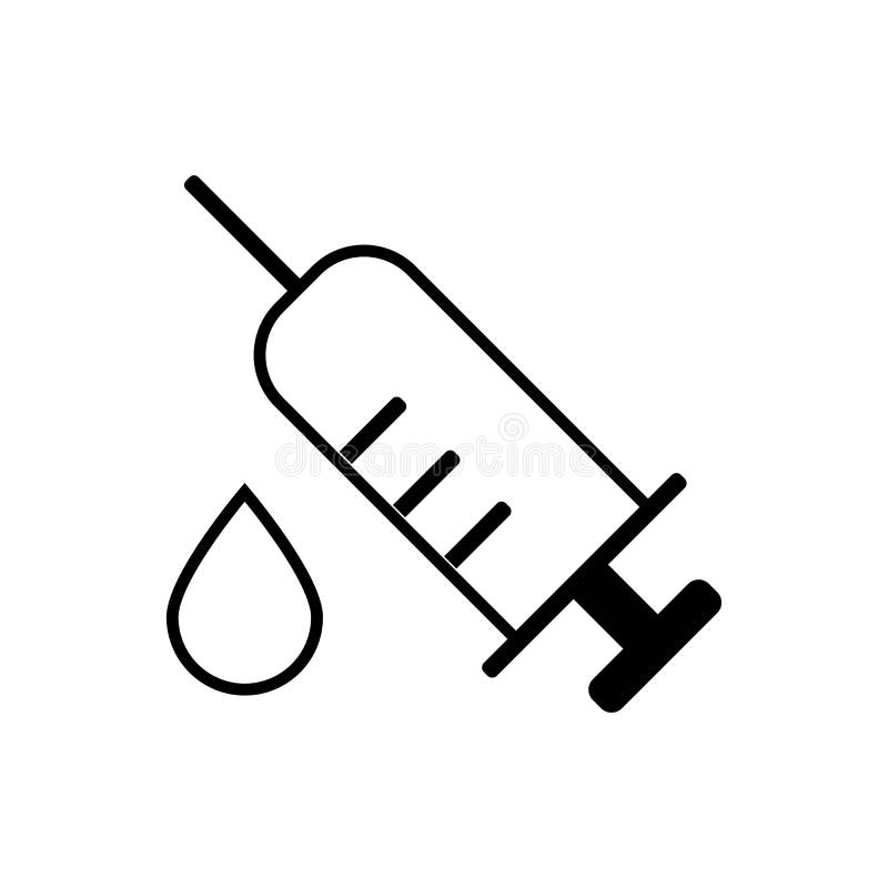 Syringe Icon Logo Vector Design Stock Vector Illustration of needle