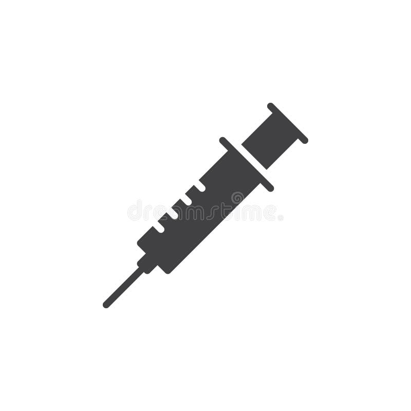 Syringe, injection icon vector, filled flat sign, solid pictogram isolated on white. vector illustration