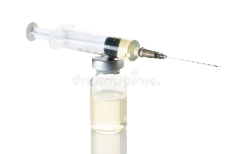 Syringe and Medicine Bottle Stock Photo Image of background, medical