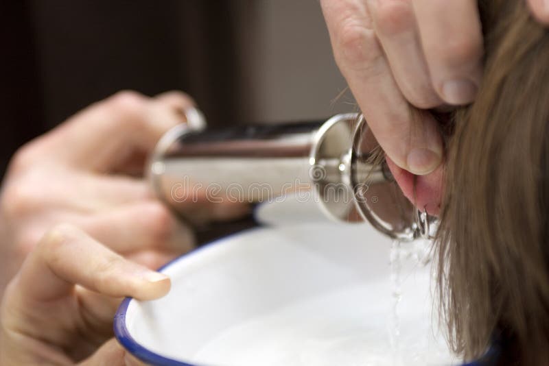 Syringe with water in ear stock image. Image of resistant 23596235