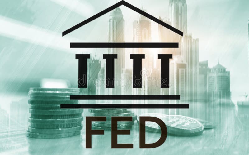 Syst?me de Federal Reserve - ALIMENT? Concept d'?conomie d'op?rations bancaires Fond de double exposition photos stock Syst?me de Federal Reserve - ALIMENT? Concept d'?conomie d'op?rations bancaires Fond de double exposition photos stock