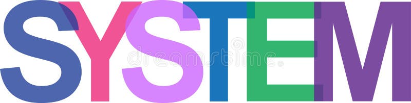 System colorful word on white royalty free illustration