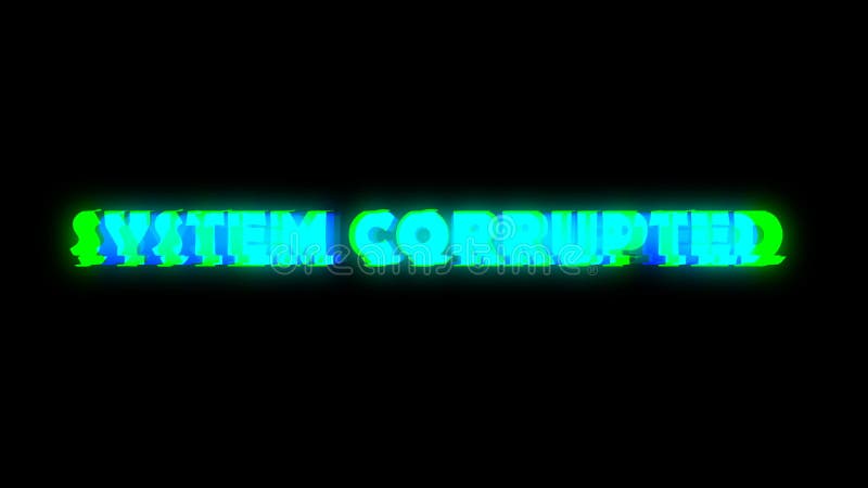 System Corrupted text with bad signal. Glitch effect royalty free illustration