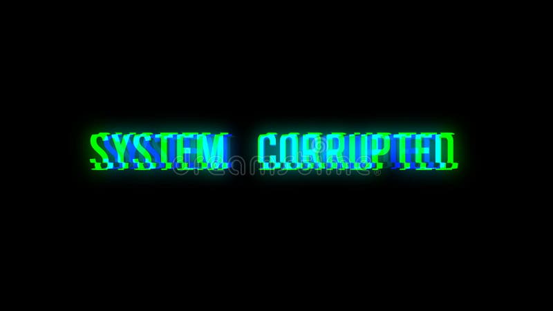 System Corrupted text with bad signal. Glitch effect royalty free illustration