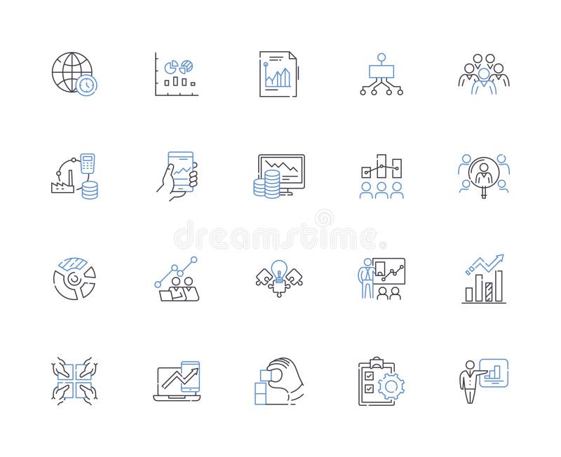 System design outline icons collection. System, Design, Architecture, Modeling, Algorithm, Coding, Simulation vector and royalty free illustration