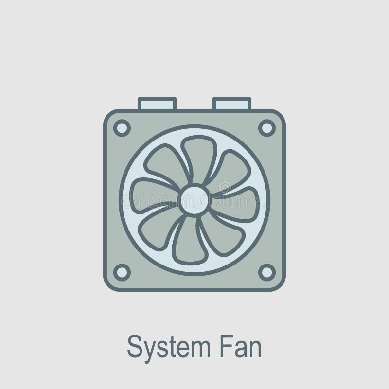 System fan icon. Element of computer parts with name icon for mobile concept and web apps. Filled outline System fan icon can be u stock illustration System fan icon. Element of computer parts with name icon for mobile concept and web apps. Filled outline System fan icon can be u stock illustration