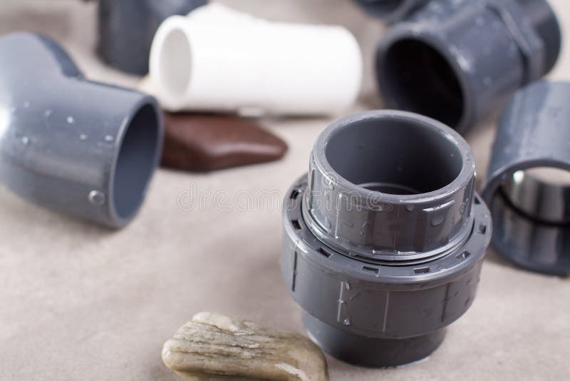 System PVCU fittings stock image. Image of ashen, grey 63918471