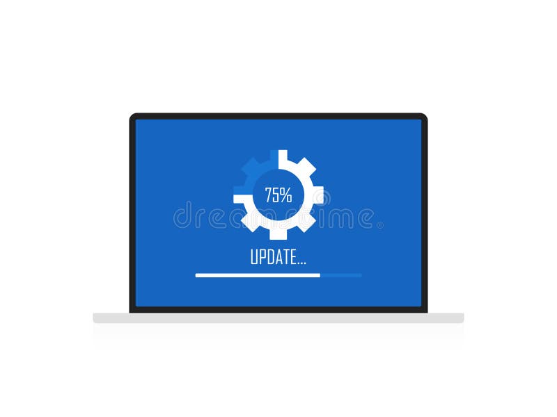 System software update and upgrade concept. Loading process in laptop screen. Modern flat style vector illustration. vector illustration System software update and upgrade concept. Loading process in laptop screen. Modern flat style vector illustration. vector illustration
