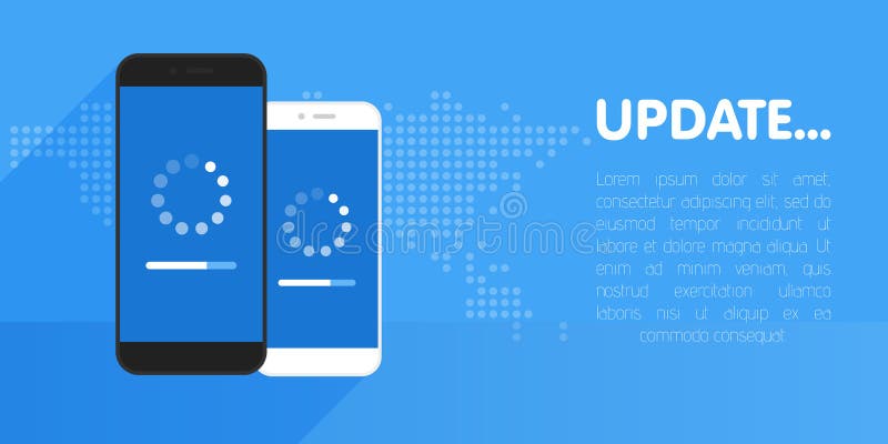 System software update and upgrade concept. Loading process in smart phone screen. Vector illustration vector illustration System software update and upgrade concept. Loading process in smart phone screen. Vector illustration vector illustration