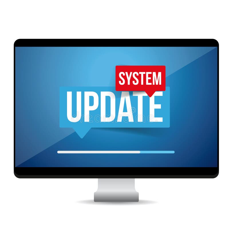 System Update computer sign stock illustration