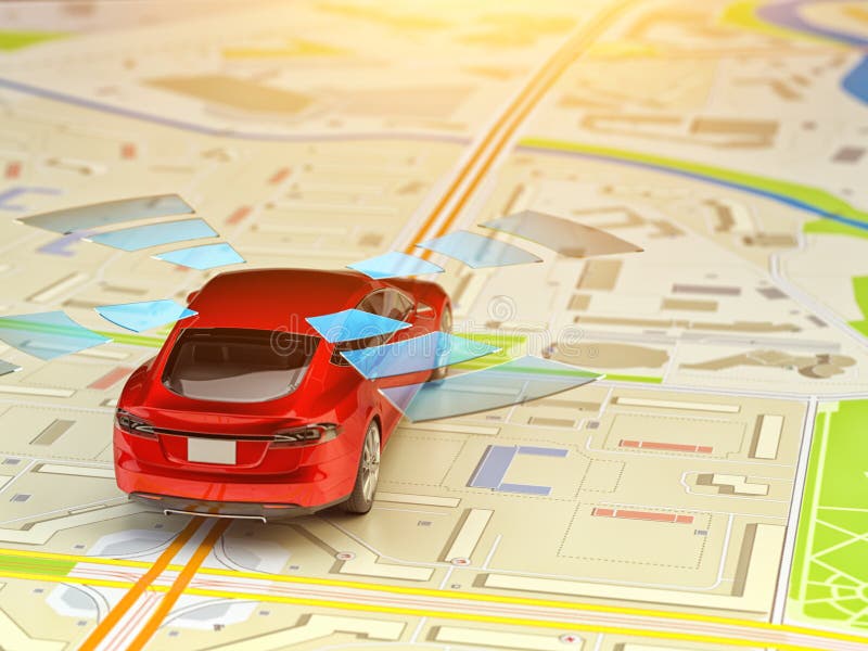 Système d'aide de conducteur, auto-conduisant le véhicule, le pilote automatique et le concept driverless de technologie illustration libre de droits Système d'aide de conducteur, auto-conduisant le véhicule, le pilote automatique et le concept driverless de technologie illustration libre de droits
