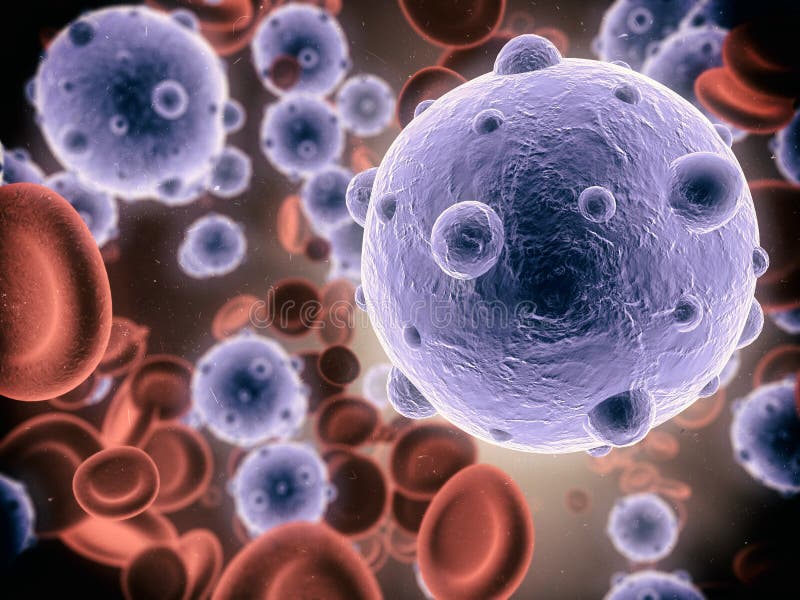 Système immunitaire en feu. vue microscopique d'un virus attaquant des cellules saines dans le corps humain.