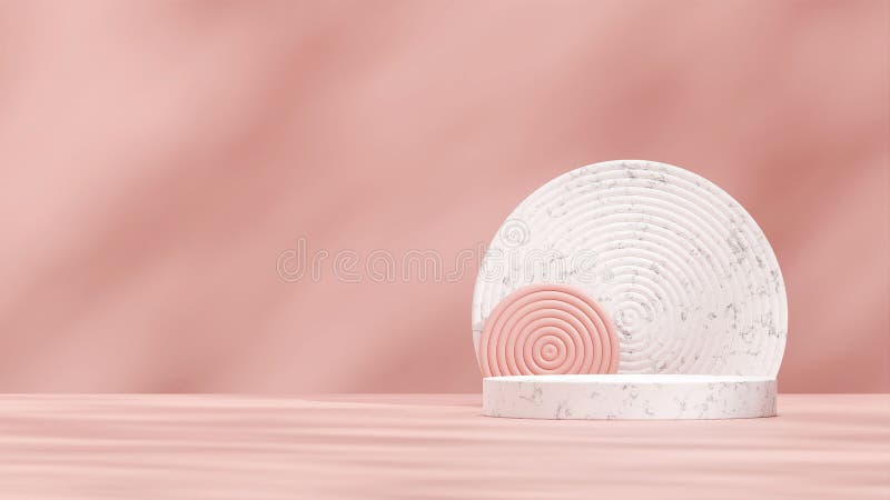 Szablon 3d renderowania marmurowego podium mockup na różowym tle royalty ilustracja