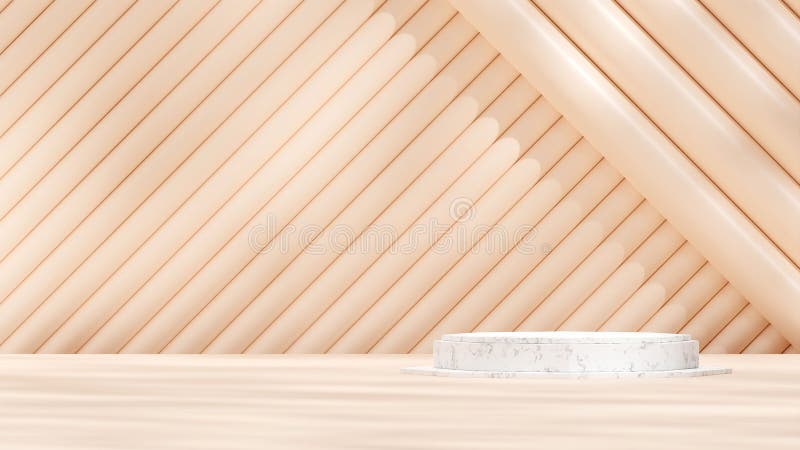 Szablon 3d renderowania marmurowego podium mockup na różowym tle ilustracji