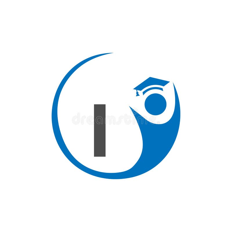 Szablon logo litera i edukacja. logo edukacyjne na literze kapelusz ilustracji