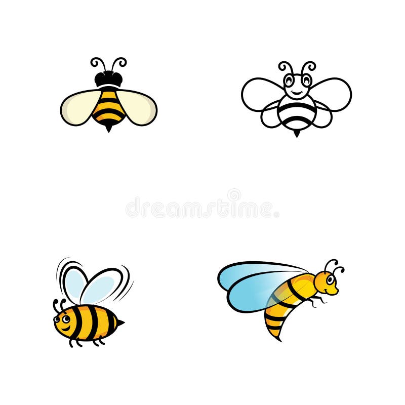 Szablon projektu ilustracji ikony wektora pszczół ilustracja wektor
