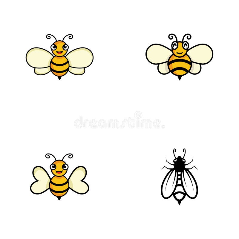 Szablon projektu ilustracji ikony wektora pszczół ilustracji
